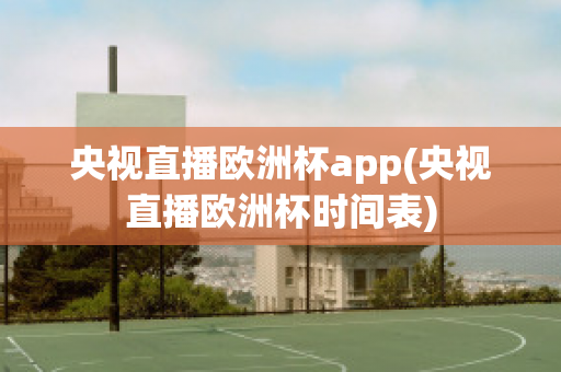 央视直播欧洲杯app(央视直播欧洲杯时间表)