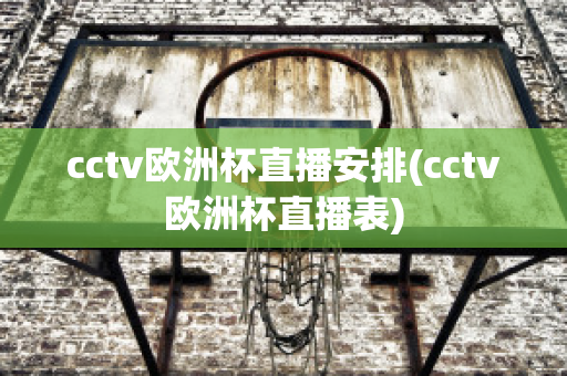 cctv欧洲杯直播安排(cctv欧洲杯直播表)