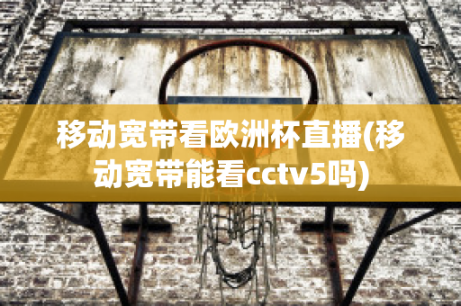 移动宽带看欧洲杯直播(移动宽带能看cctv5吗)