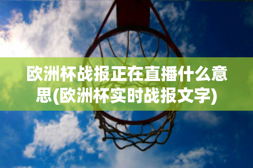 欧洲杯战报正在直播什么意思(欧洲杯实时战报文字)